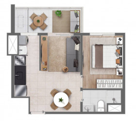 Apartamento com 2 Quartos à Venda, 57 m² em Centro - Campinas