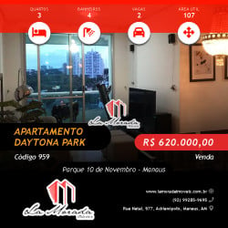 Apartamento com 3 Quartos à Venda, 107 m² em Parque 10 De Novembro - Manaus