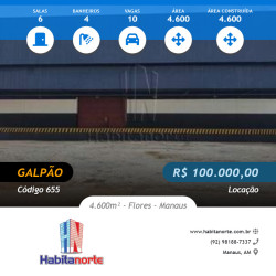 Galpão para Alugar, 4 m² em Flores - Manaus