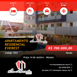 Apartamento com 3 Quartos à Venda, 87 m² em Praça 14 De Janeiro - Manaus