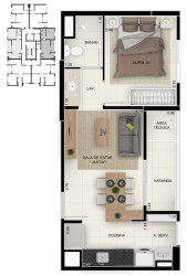 Apartamento com 1 Quarto à Venda, 35 m² em Taquaral - Campinas