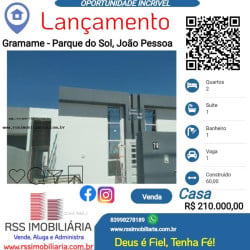 Casa com 2 Quartos à Venda, 56 m² em Gramame - Parque Do Sol - João Pessoa