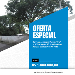 Terreno à Venda, 1.517 m² em Parque 10 De Novembro  - Manaus