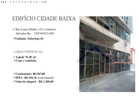 Imóvel Comercial para Alugar, 76 m² em Comércio - Salvador