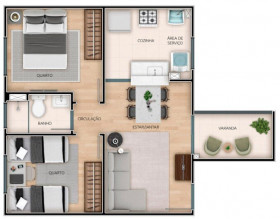 Apartamento com 2 Quartos à Venda, 42 m² em Parque Santa Rosa - Suzano