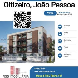 Apartamento com 2 Quartos à Venda, 54 m² em Oitizeiro - João Pessoa