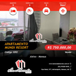 Apartamento com 3 Quartos à Venda, 96 m² em Aleixo - Manaus