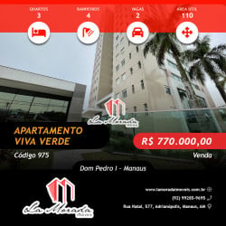 Apartamento com 3 Quartos à Venda, 110 m² em Dom Pedro I - Manaus