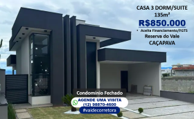 Casa de Condomínio com 3 Quartos à Venda, 135 m²em Caçapava Velha - Caçapava