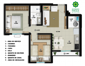 Apartamento com 2 Quartos à Venda, 47 m² em Parque Oeste Industrial - Goiânia