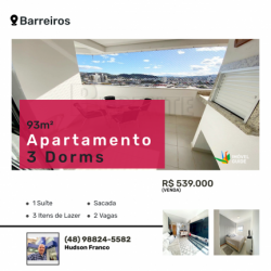 Apartamento com 3 Quartos à Venda, 93 m² em Barreiros - São José