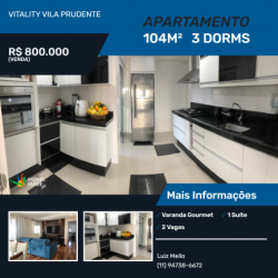 Apartamento com 3 Quartos à Venda, 104 m² em Jardim Avelino - São Paulo