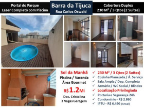 Cobertura com 3 Quartos à Venda, 230 m² em Barra da Tijuca - Rio de Janeiro