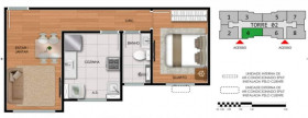 Apartamento com 2 Quartos à Venda ou Temporada, 43 m² em Vila Nossa Senhora das Vitórias - Mauá