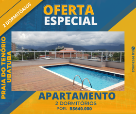 Apartamento com 2 Quartos à Venda, 74 m² em Praia Tenório - Ubatuba