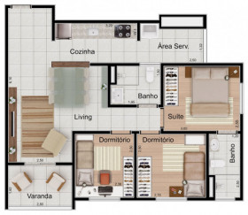 Apartamento com 3 Quartos à Venda, 66 m² em Chácara Antonieta - Limeira