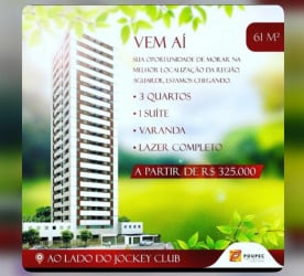 Apartamento com 3 Quartos à Venda, 61 m² em Zumbi - Recife