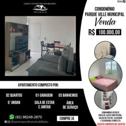 Apartamento com 2 Quartos à Venda, 100 m² em Alvorada - Manaus