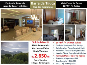 Apartamento com 4 Quartos à Venda, 187 m² em Barra da Tijuca - Rio de Janeiro