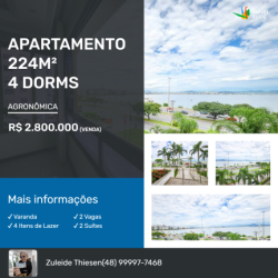 Apartamento com 4 Quartos à Venda, 240 m²em Agronômica - Florianópolis