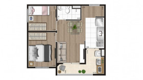 Apartamento com 2 Quartos à Venda, 43 m² em Vila Isa - São Paulo