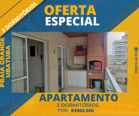 Apartamento com 3 Quartos à Venda, 110 m² em Praia Grande - Ubatuba