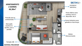 Apartamento com 2 Quartos à Venda, 63 m² em República - São Paulo
