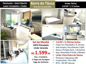 Apartamento com 2 Quartos à Venda, 110 m² em Barra da Tijuca - Rio de Janeiro