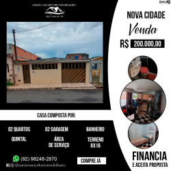 Casa com 2 Quartos à Venda, 100 m² em Nova Cidade - Manaus