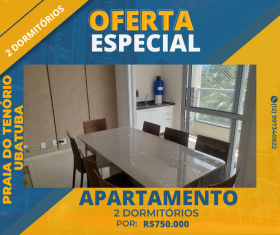 Apartamento com 2 Quartos à Venda, 74 m² em Praia do Tenório - Ubatuba