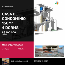 Casa de Condomínio com 4 Quartos à Venda, 150 m² em Maraponga - Fortaleza