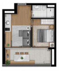 Apartamento com 1 Quarto à Venda, 37 m² em Vila Monte Alegre - São Paulo