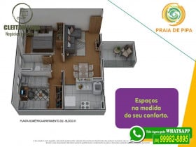 Apartamento com 2 Quartos à Venda, 42 m² em Nova Parnamirim - Parnamirim