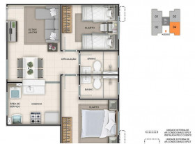 Apartamento com 2 Quartos à Venda, 43 m² em Pioneiros - Campo Grande