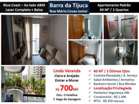 Apartamento com 2 Quartos à Venda, 60 m² em Barra da Tijuca - Rio de Janeiro