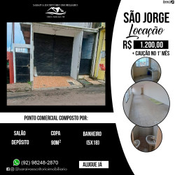 Ponto Comercial para Alugar, 90 m² em São Jorge - Manaus