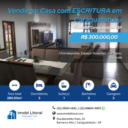 Casa com 3 Quartos à Venda, 280 m² em Jardim São Sebastião - Caraguatatuba