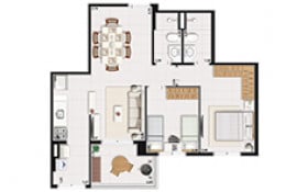 Apartamento com 2 Quartos à Venda, 63 m² em Marapé - Santos