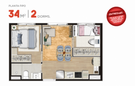 Apartamento com 2 Quartos à Venda, 34 m² em Tatuapé - São Paulo