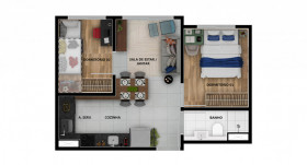 Apartamento com 2 Quartos à Venda, 35 m² em Jardim Promissão - São Paulo