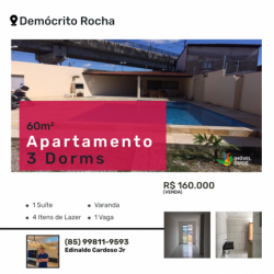 Apartamento com 3 Quartos à Venda, 60 m² em Demócrito Rocha - Fortaleza