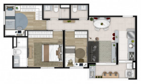 Apartamento com 2 Quartos à Venda, 57 m² em Jardim Iracema/aldeia - Barueri