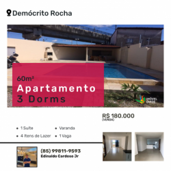 Apartamento com 3 Quartos à Venda, 60 m² em Demócrito Rocha - Fortaleza